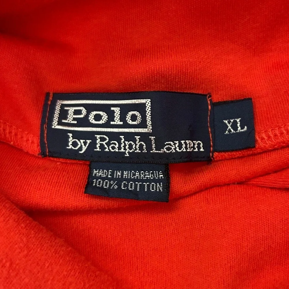 Polo Ralph Lauren Turtleneck Shirt Mens XL Orange Long Sleeve Cotton Pony Preppy